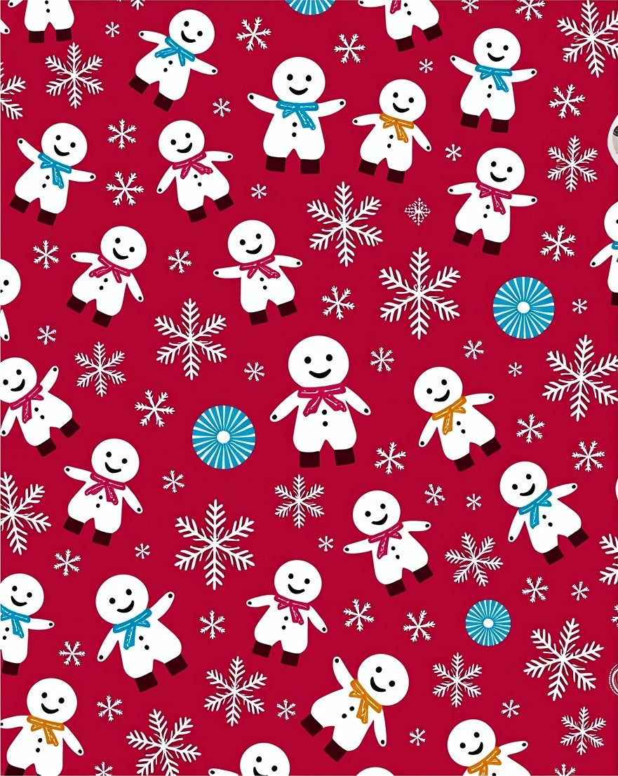 Festive Snowman Snowflake Pattern Design Rug