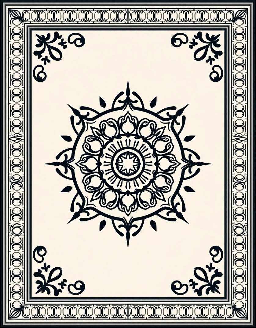 Intricate Mandala Style Floral Carpet Design Rug