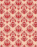 Classic Red Floral Damask Pattern Rug
