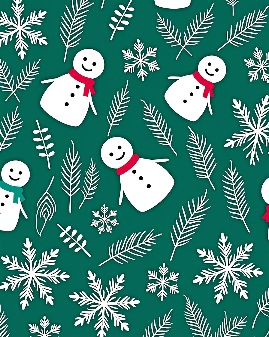 Festive Snowman Snowflake Print Rug