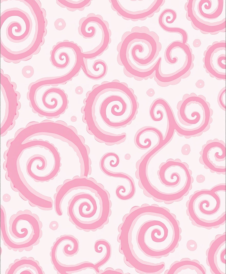 Pink Swirl Pastel Pattern Design Rug