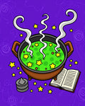 Whimsical Cauldron Stars Pattern Rug