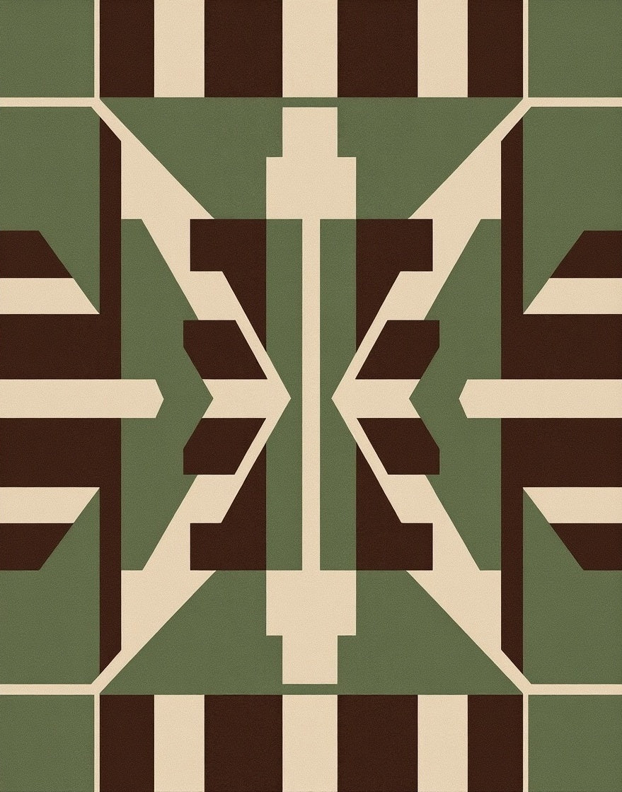 Mid Century Modern Geo Pattern Rug