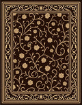 Elegant Floral Vine Scroll Pattern Rug