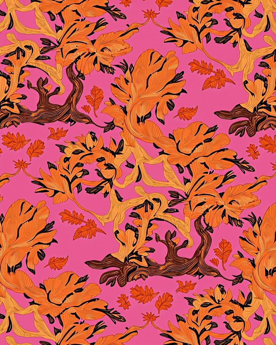 Bright Autumn Tree Pattern Rug