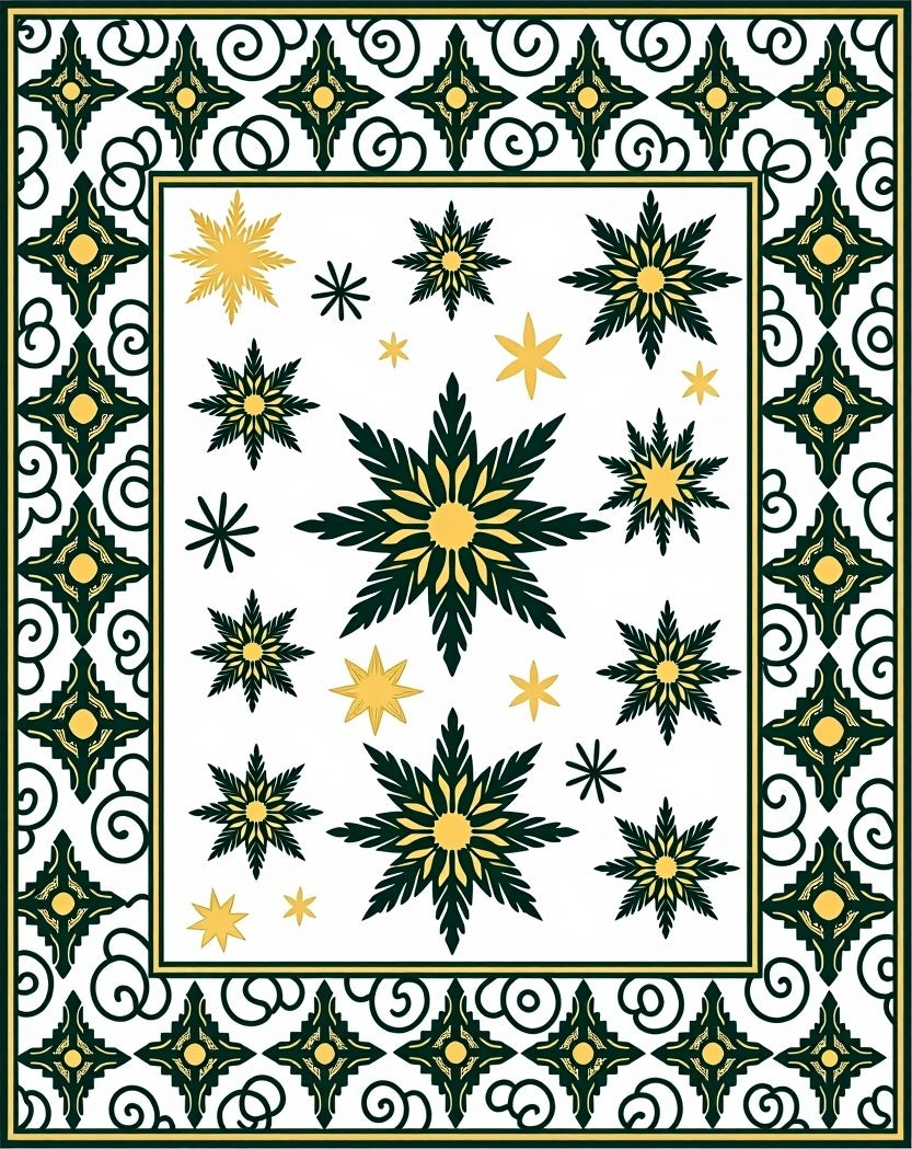 Starflower Art Deco Geometric Pattern Rug