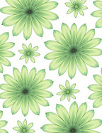 Bright Green Daisy Floral Repeat Rug