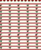 Red Stripe Holly Berry Accents Rug