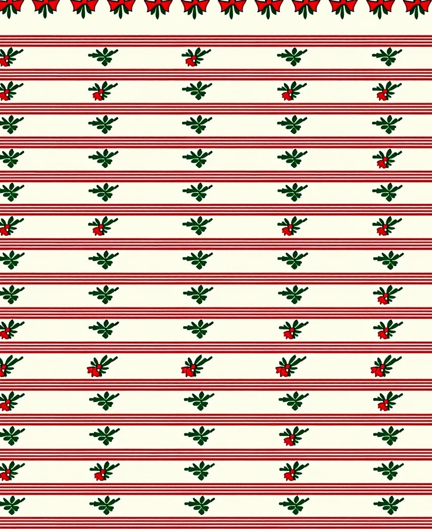 Red Stripe Holly Berry Accents Rug