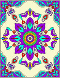 Vibrant Floral Mandala Design Rug