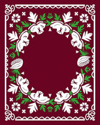 Floral Meadow Border Pattern Rug