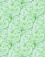 Elegant Green Floral Swirls And Leaves Rug