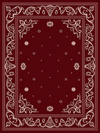 Classic Floral Bordered Red Rug