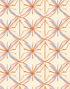 Orange Lavender Abstract Starburst Pattern Rug