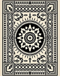 Tribal Geometric Sunburst Medallion Rug