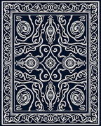Ornate Swirls and Scrolls Pattern Rug