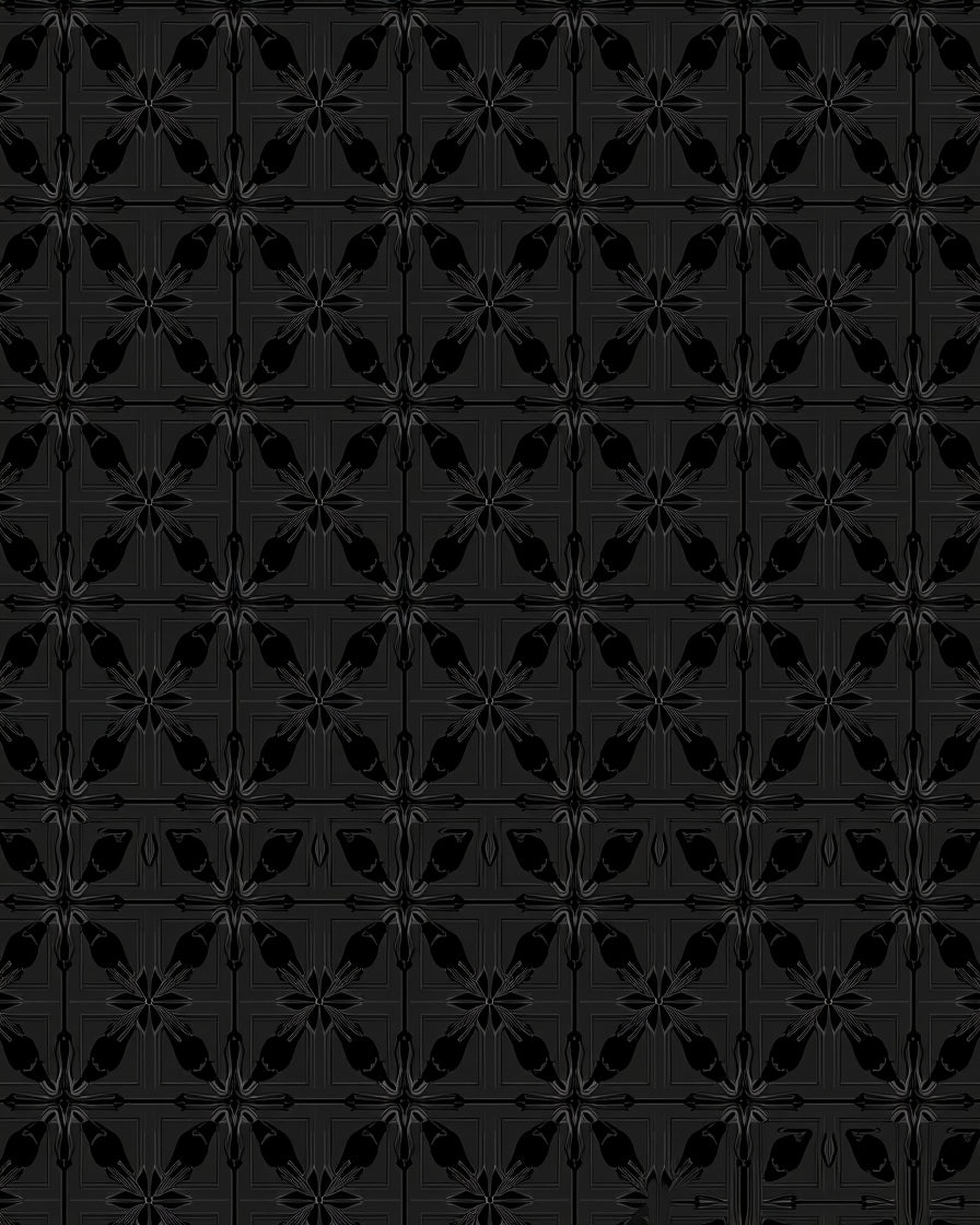 Charcoal Blossom Geometric Pattern Rug