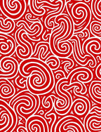 Crimson White Swirl Pattern Rug