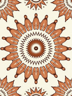 Brown Petal Mandala Pattern Rug