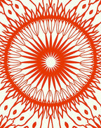 Orange Radial Lace Mandala Pattern Rug