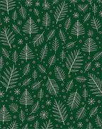 Hand Drawn Pine Branch Pattern Rug