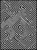 Abstract Black White Geometric Maze Rug