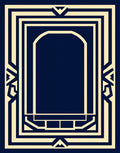 Navy and Gold Geometric Arch Rug