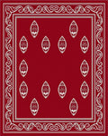 Crimson Oval Motif With Border Design Rug