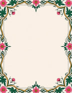 Elegant Pink Floral Vine Pattern Rug