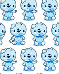 Cute Blue Bear Pattern Surface Rug