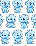 Cute Blue Bear Pattern Surface Rug