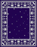 Winter Snowflake And Star Pattern Rug