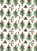 Festive Pinecone Berry Pattern Rug