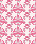 Pink Swirling Floral Patterned Rug