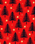 Festive Pine Tree Star Pattern Rug