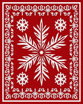 Red Floral Snowflake Pattern Rug