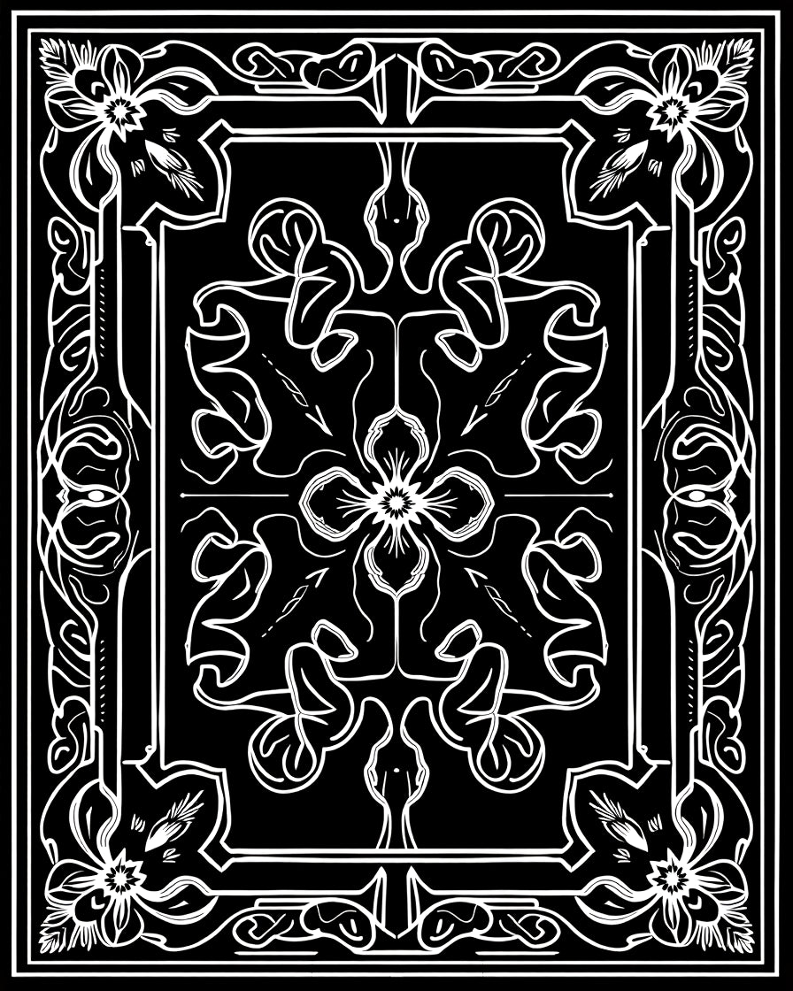 Ornate Floral And Swirl Pattern Rug