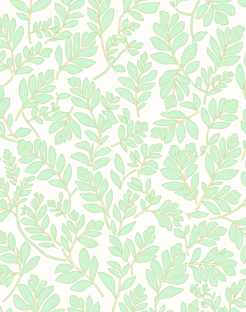 Mint Leaf Pattern Design Rug