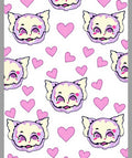 Cute Cat Heart Pattern Design Rug