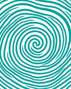 Turquoise Wavy Spiral Pattern Rug
