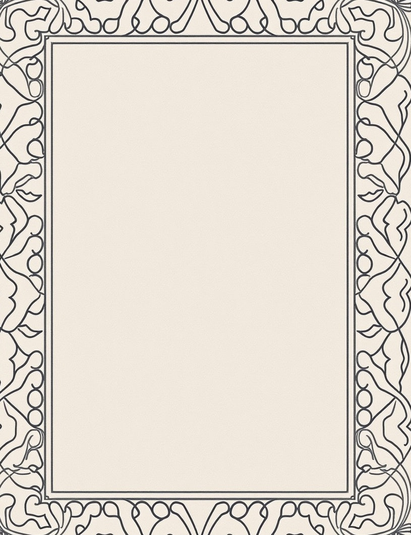 Ornate Scrollwork Botanical Pattern Rug