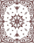 Ornate Floral Mandala Pattern Area Rug