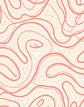 Coral And Cream Swirling Pattern Rug