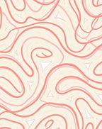 Coral And Cream Swirling Pattern Rug
