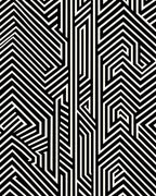 Bold Black White Geometric Lines Rug