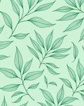 Green Woven Leaf Pattern Design Rug
