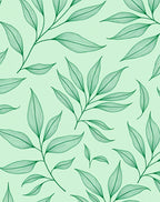 Green Woven Leaf Pattern Design Rug