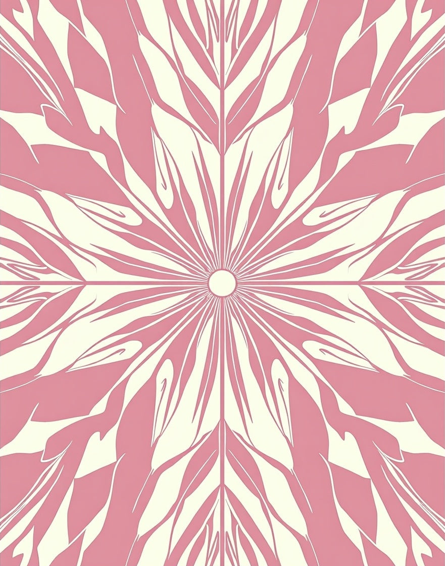 Pink Cream Radial Stripe Style Rug