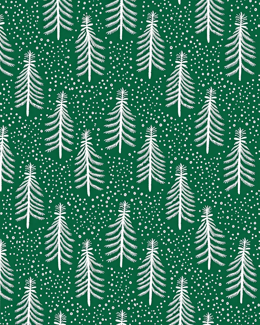 Forest Pine Snowfall Green Rug