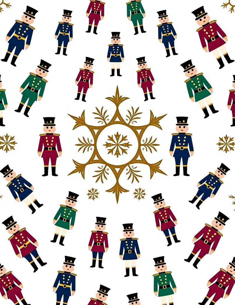 Nutcracker Soldier Snowflake Pattern Rug